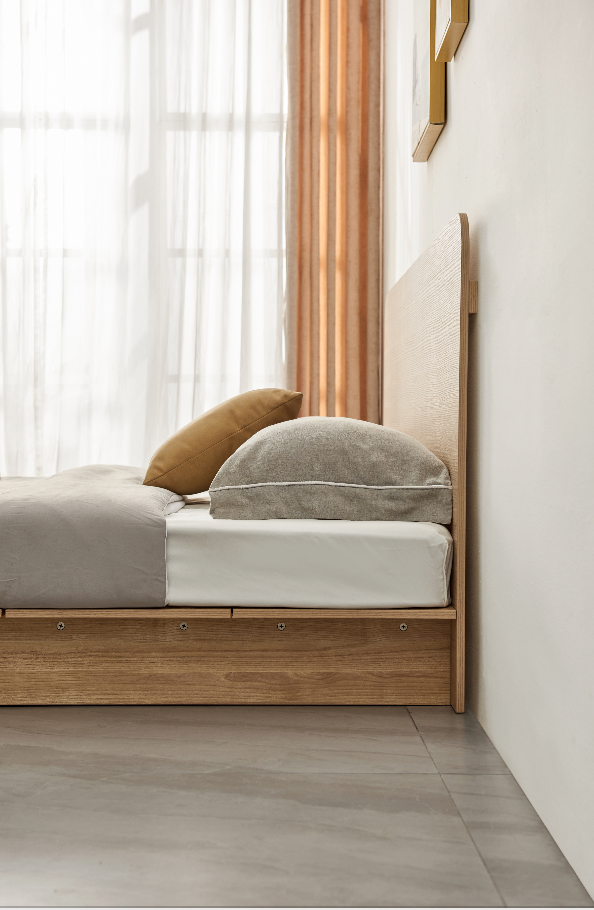 Meloise Satt Wood Bed Frame